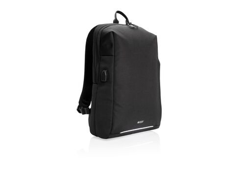 Swiss Peak AWARE™ RFID and USB laptop backpack, black