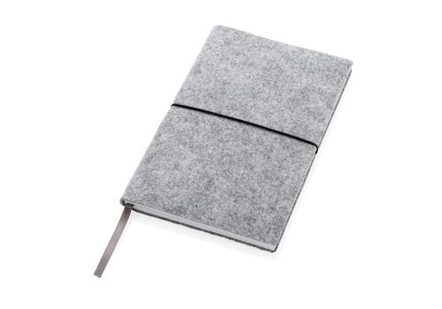 GRS certified recycled felt A5 softcover notebook, grey