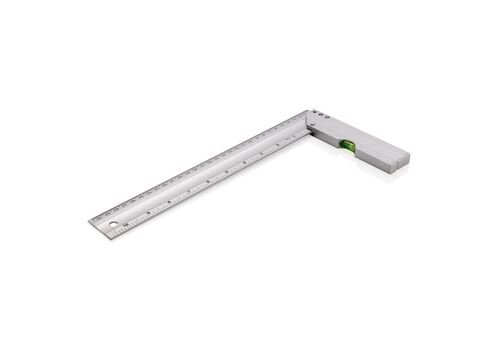Ruler with level, silver