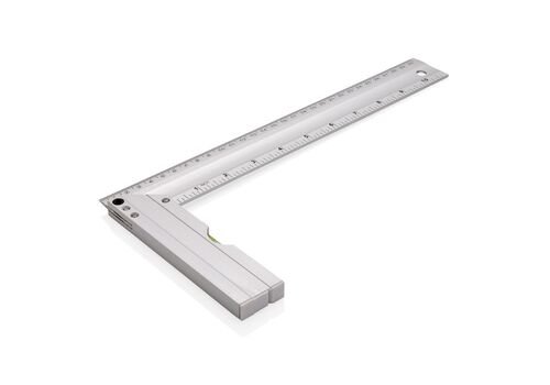 Ruler with level, silver