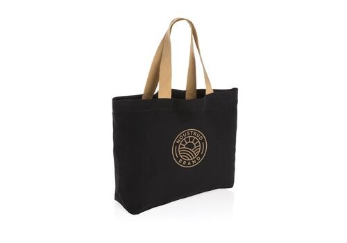 Impact AWARE™ recycled canvas large tote 240 gsm undyed, black