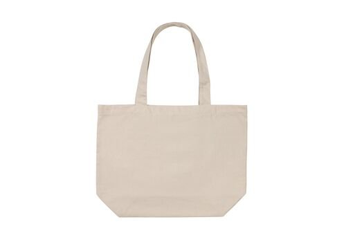 Impact AWARE™ recycled canvas shopper w/pocket 240gsm undyed, off white