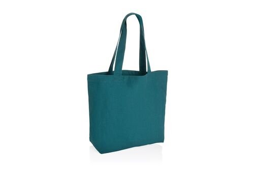 Impact AWARE™ recycled canvas shopper w/pocket 240 gsm, verdigris