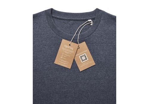 Iqoniq Manuel recycled cotton t-shirt undyed, navy