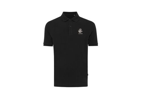 Iqoniq Yosemite recycled cotton pique polo, black