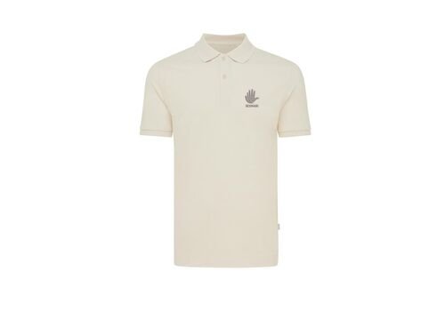 Iqoniq Yosemite recycled cotton pique polo, natural raw