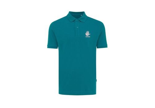 Iqoniq Yosemite recycled cotton pique polo, verdigris