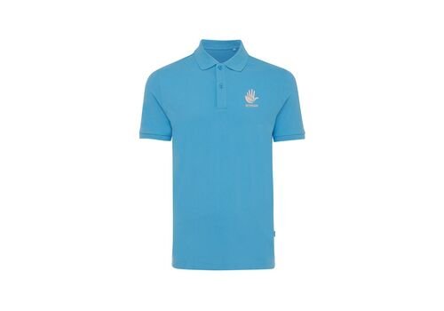 Iqoniq Yosemite recycled cotton pique polo, blue