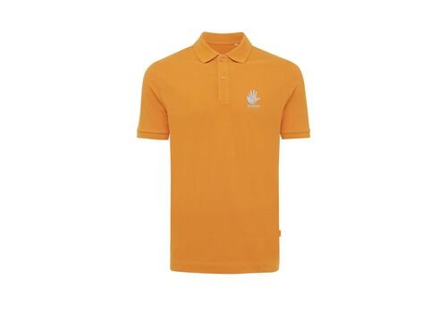 Iqoniq Yosemite recycled cotton pique polo, orange
