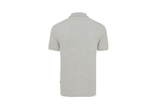 Iqoniq Yosemite recycled cotton pique polo, grey