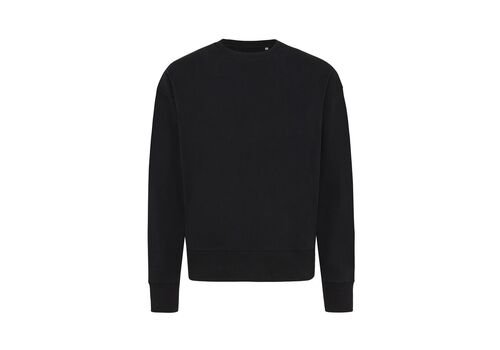 Iqoniq Kruger relaxed recycled cotton crew neck, black