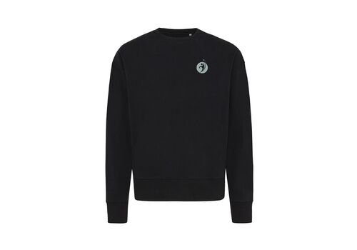 Iqoniq Kruger relaxed recycled cotton crew neck, black
