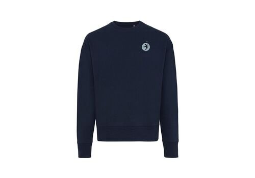 Iqoniq Kruger relaxed recycled cotton crew neck, navy