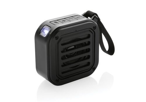 3W RCS recycled plastic wireless sunwave solar speaker, black