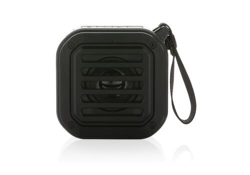 3W RCS recycled plastic wireless sunwave solar speaker, black