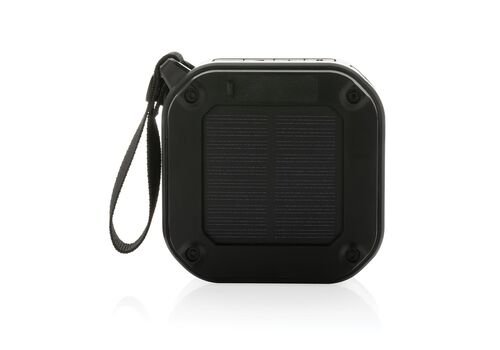 3W RCS recycled plastic wireless sunwave solar speaker, black