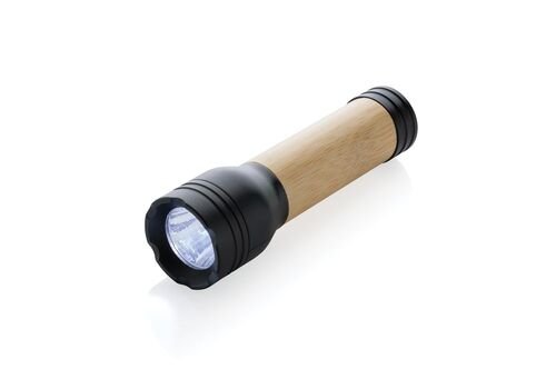 Lucid 1W RCS certified recycled plastic &amp; bamboo torch, black