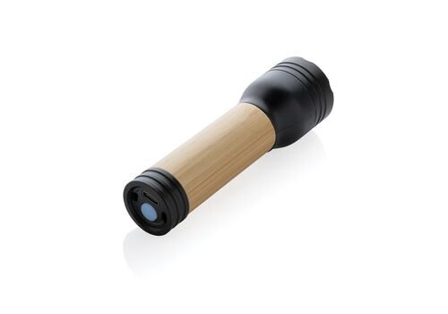Lucid 1W RCS certified recycled plastic &amp; bamboo torch, black