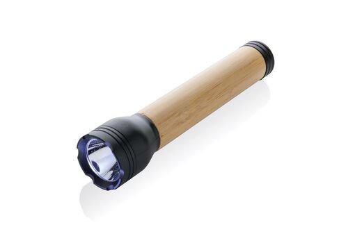 Lucid 5W RCS certified recycled plastic &amp; bamboo torch, black