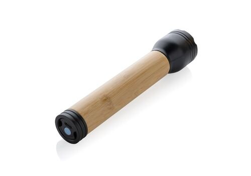 Lucid 5W RCS certified recycled plastic &amp; bamboo torch, black