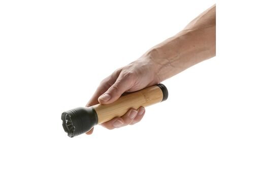 Lucid 5W RCS certified recycled plastic &amp; bamboo torch, black