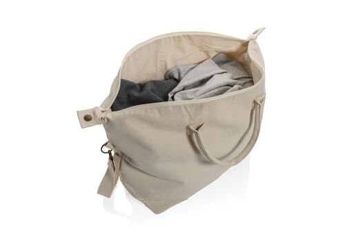 Kezar AWARE™ 500 gsm recycled canvas deluxe weekend bag, off white
