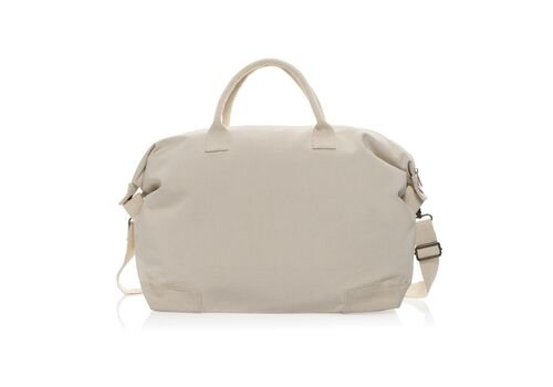 Kezar AWARE™ 500 gsm recycled canvas deluxe weekend bag, off white