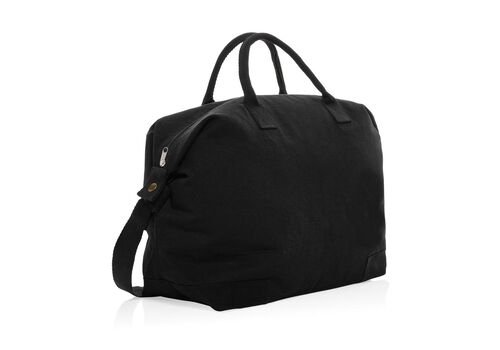 Kezar AWARE™ 500 gsm recycled canvas deluxe weekend bag, black