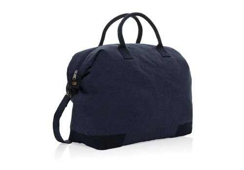 Kezar AWARE™ 500 gsm recycled canvas deluxe weekend bag, blue