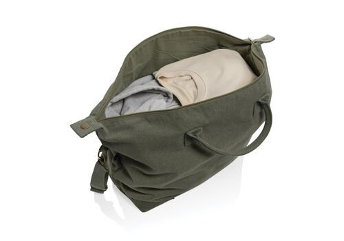 Kezar AWARE™ 500 gsm recycled canvas deluxe weekend bag, green