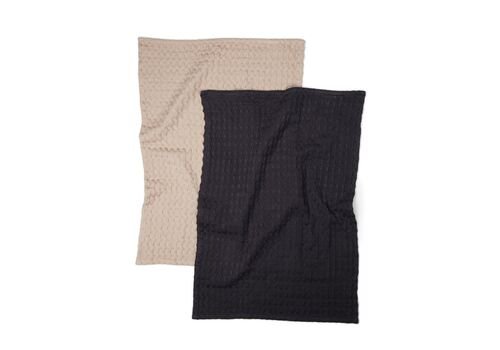 VINGA Cromer waffle kitchen towel, 2 pcs, black