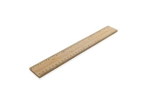 Timberson extra thick 30cm double sided bamboo ruler, brown