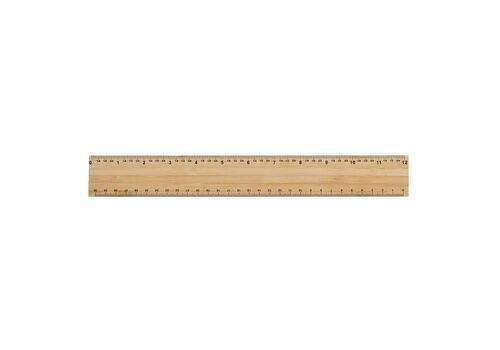 Timberson extra thick 30cm double sided bamboo ruler, brown