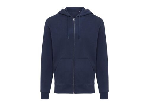 Iqoniq Abisko recycled cotton zip through hoodie, navy