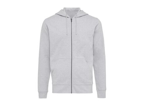 Iqoniq Abisko recycled cotton zip through hoodie, heather grey