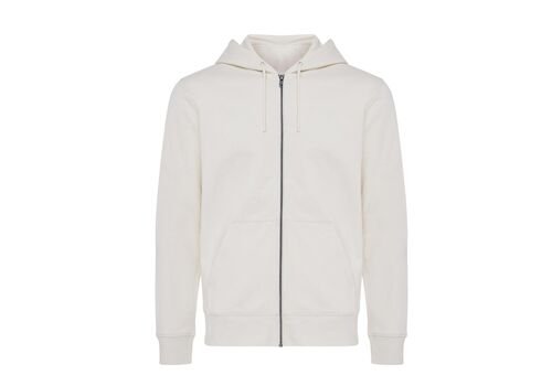 Iqoniq Abisko recycled cotton zip through hoodie, natural raw