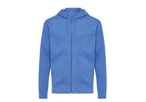 Iqoniq Abisko recycled cotton zip through hoodie, heather blue