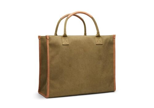 VINGA Bosler RCS recycled canvas office tote, green