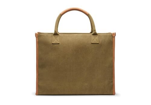 VINGA Bosler RCS recycled canvas office tote, green