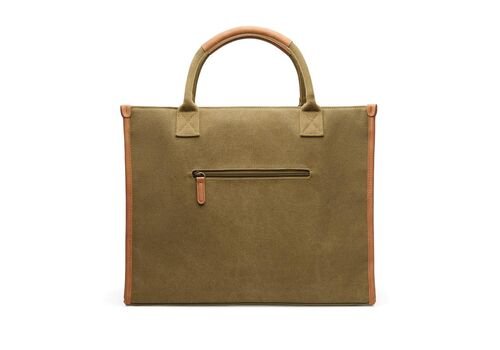 VINGA Bosler RCS recycled canvas office tote, green