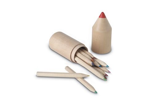 12 spalvotų pieštukų medinėje dėžutėje