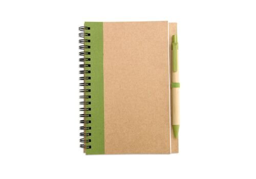 Perdirbta užrašų knygelė su tušinuku