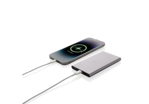 RCS recycled plastic/aluminum 4000 mah powerbank with type C, anthracite