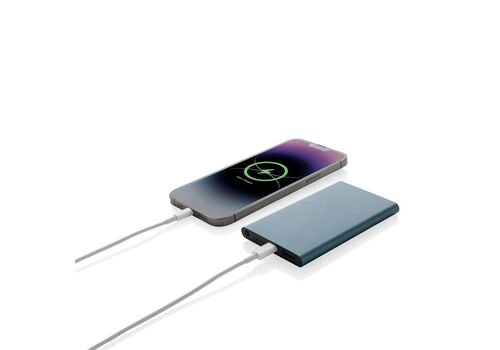 RCS recycled plastic/aluminum 4000 mah powerbank with type C, blue