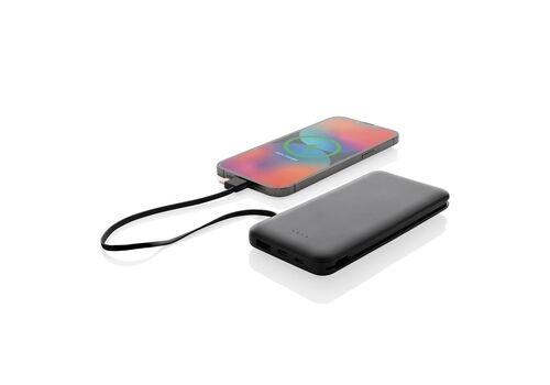 Lockhart RCS recycled plastic 10.000 with integrated cables, black