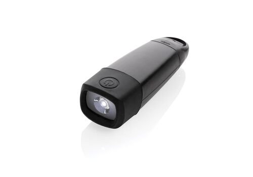 Lightwave RCS rplastic USB-rechargeable torch with crank, black