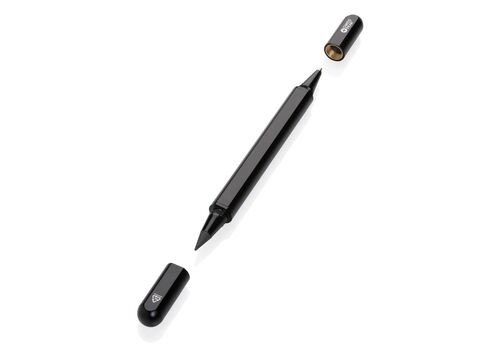 Swiss Peak Storm RCS recycled aluminum dual tip pen, black