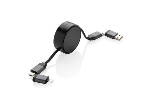 Terra RCS recycled aluminum retractable 6 in 1 cable, grey