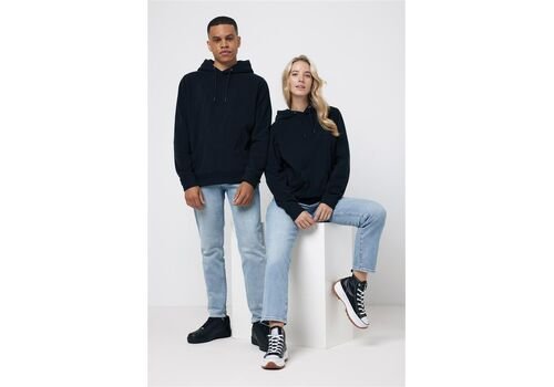 Iqoniq Trivor recycled polyester microfleece hoodie, black