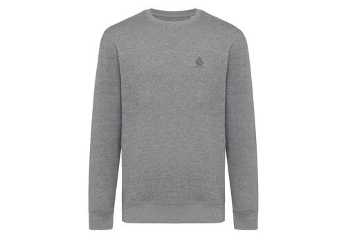Iqoniq Etosha lightweight recycled cotton crew neck, light heather anthracite